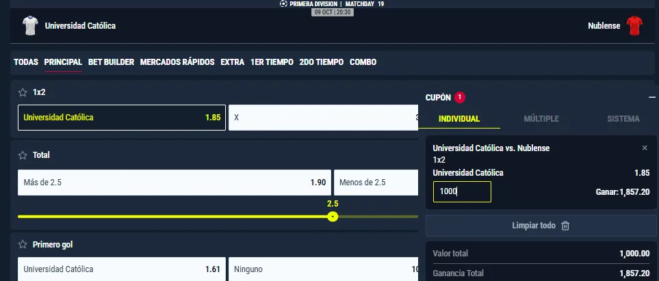 Captura realizada desde Rabona Chile