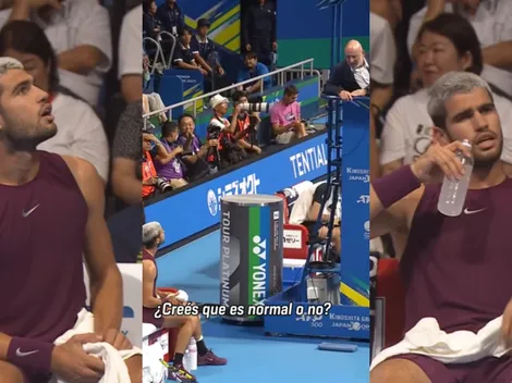 Furiosa reacción de Carlos Alcaraz en Tokio: "Nunca jugaste tenis en tu vida"
