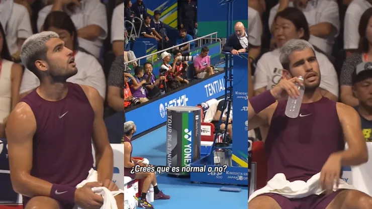 Carlos Alcaraz reaccionó furioso contra el umpire por un polémico warning.