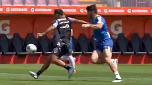 Un jugador de Colo Colo se salvó en la caída ante Unión Española. (Foto: Captura)