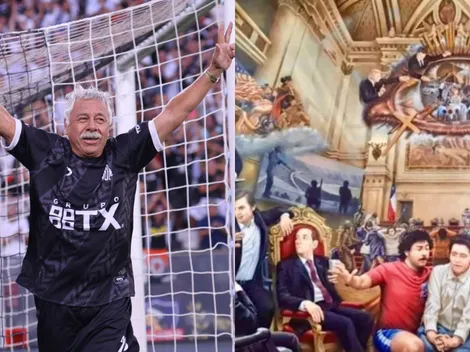 Carlos Caszely tras la impactante pintura que Eric Cantona presentó en su honor