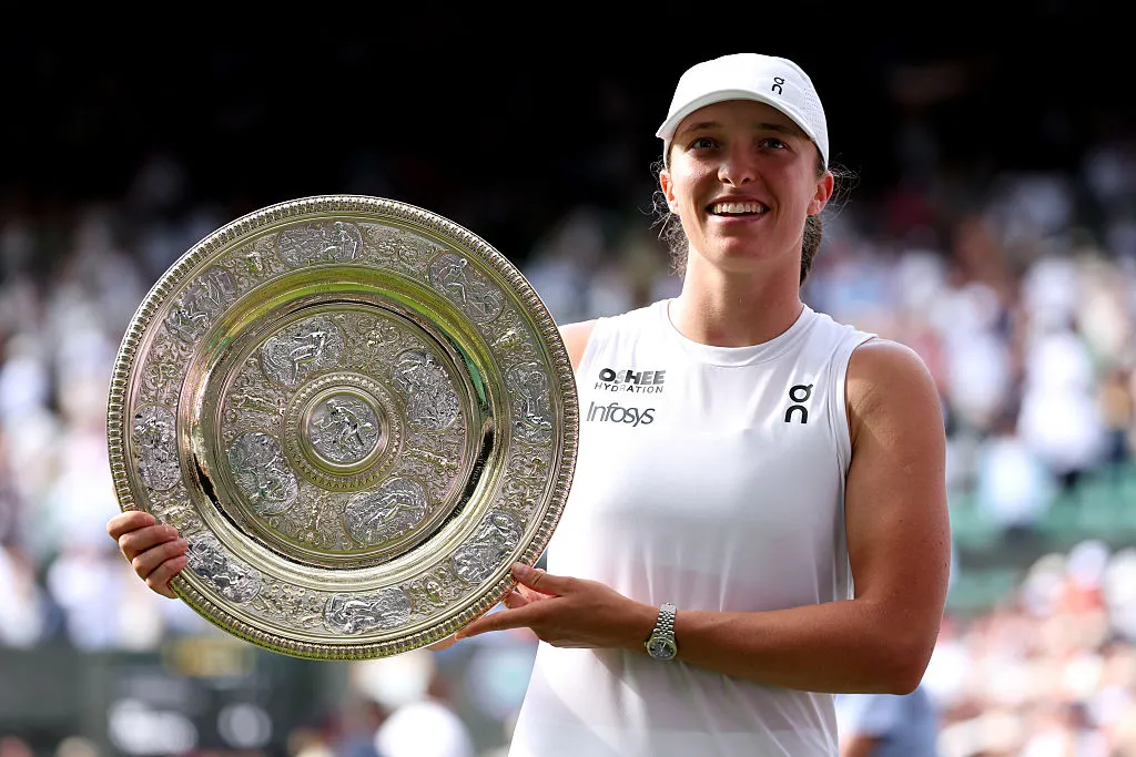 Iga Swiatek conquistó Wimbledon y ya suma 4 Roland Garros en su carrera (Getty Images).