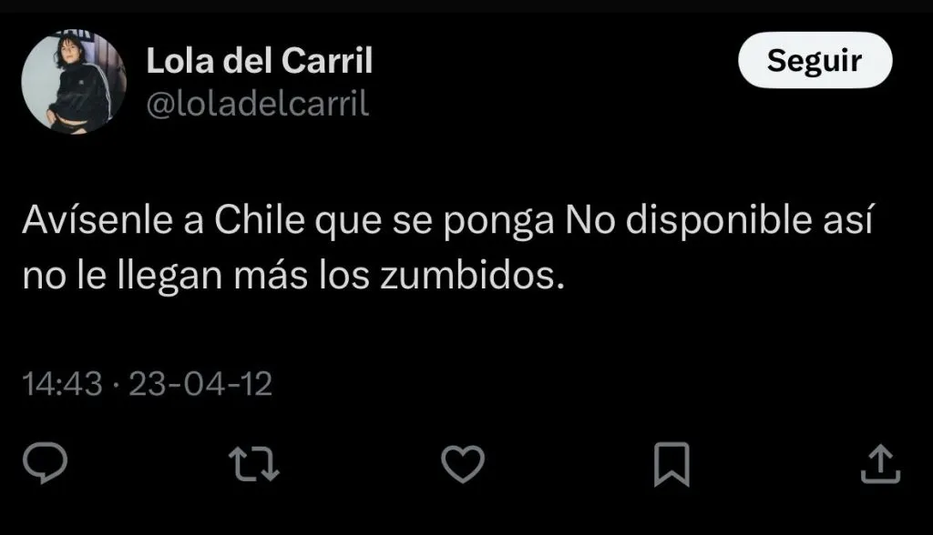 Feo mensaje de Lola del Carril. | Foto: X