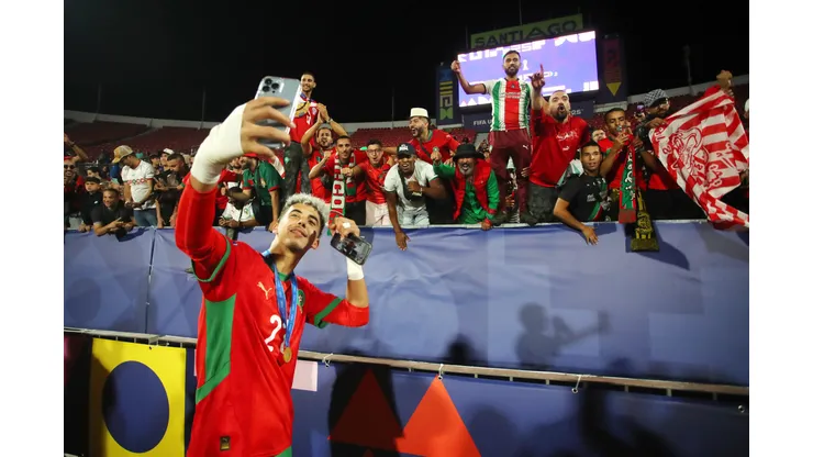 La barra chilena apoyó a Marruecos y se burló de Argentina.