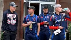 Marcelo Morales llegó hasta el búnker azul para arengar a sus excompañeros.