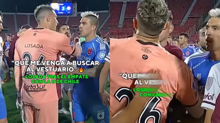 Tenso cruce tras el término del partido entre la U y Lanús