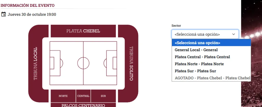 Aún quedan entradas disponibles para el duelo de hoy | Foto: Captura