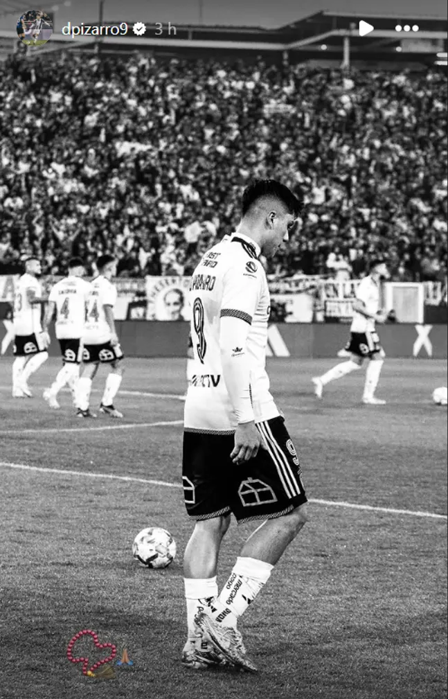 Damián Pizarro le ‘guiña el ojo’ a Colo Colo en redes sociales (foto: captura)