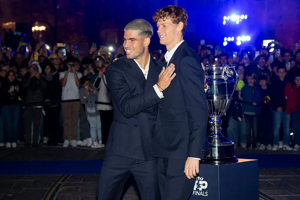 Carlos Alcaraz y Jannik Sinner se presentaron en el ATP Finals (Getty Images for Citta Di Torino )