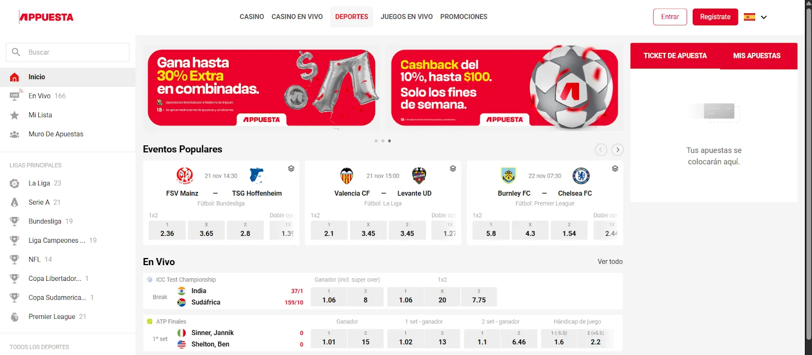 código promocional appuesta