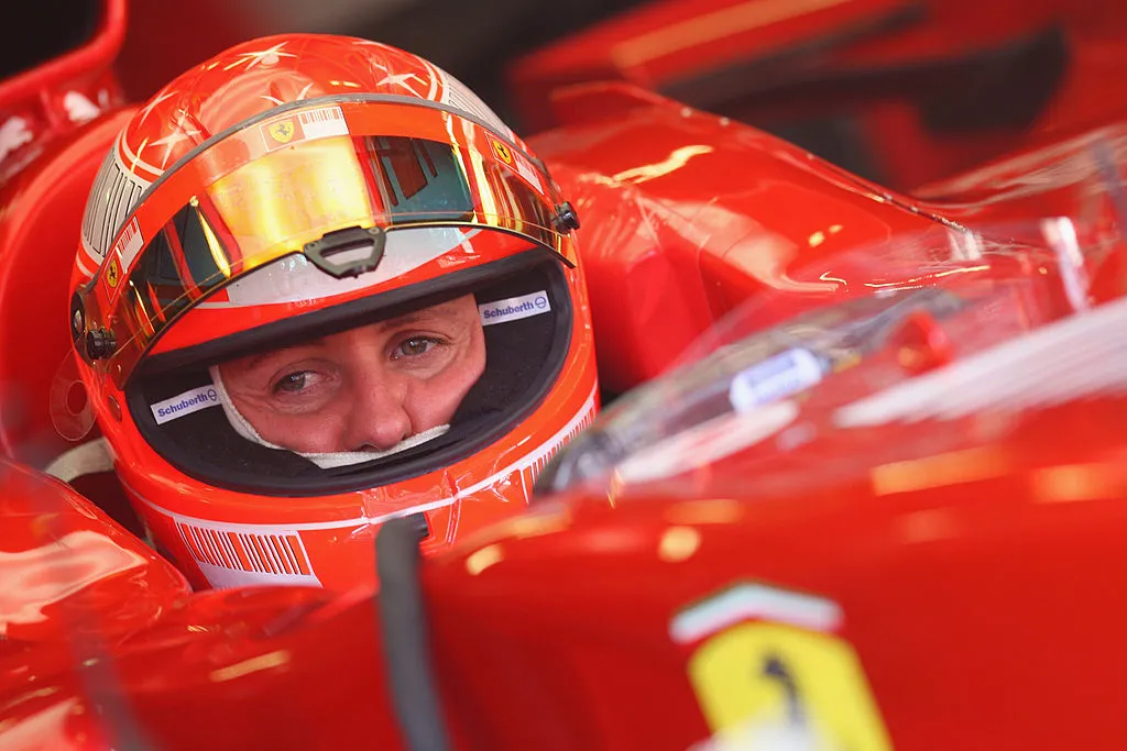 BARCELONA, SPAIN – NOVEMBER 14: Seven times world champion Michael Schumacher of Germany returns to Formula One to test for Ferrari during Formua One Testing at the Circuit de Catalunya, on November 14, 2007 in Barcelona, Spain. (Photo by Mark Thompson/Getty Images)