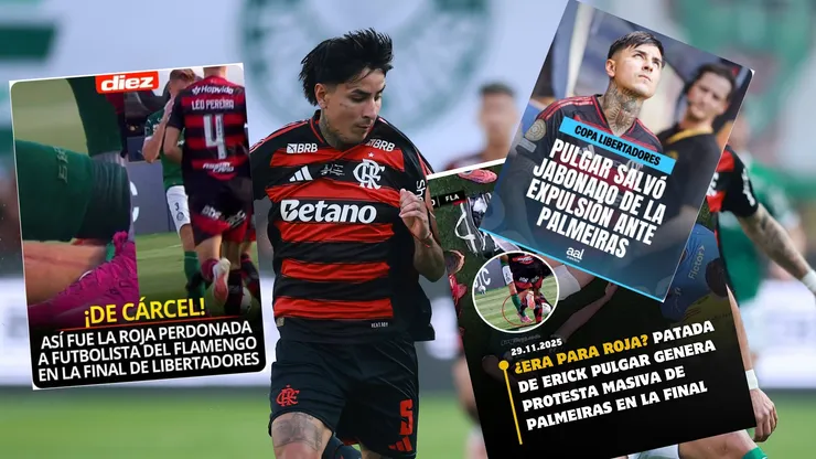 Erick Pulgar desata indignación en toda Sudamérica por su polémica patada en la final de Copa Libertadores (Foto: Getty)