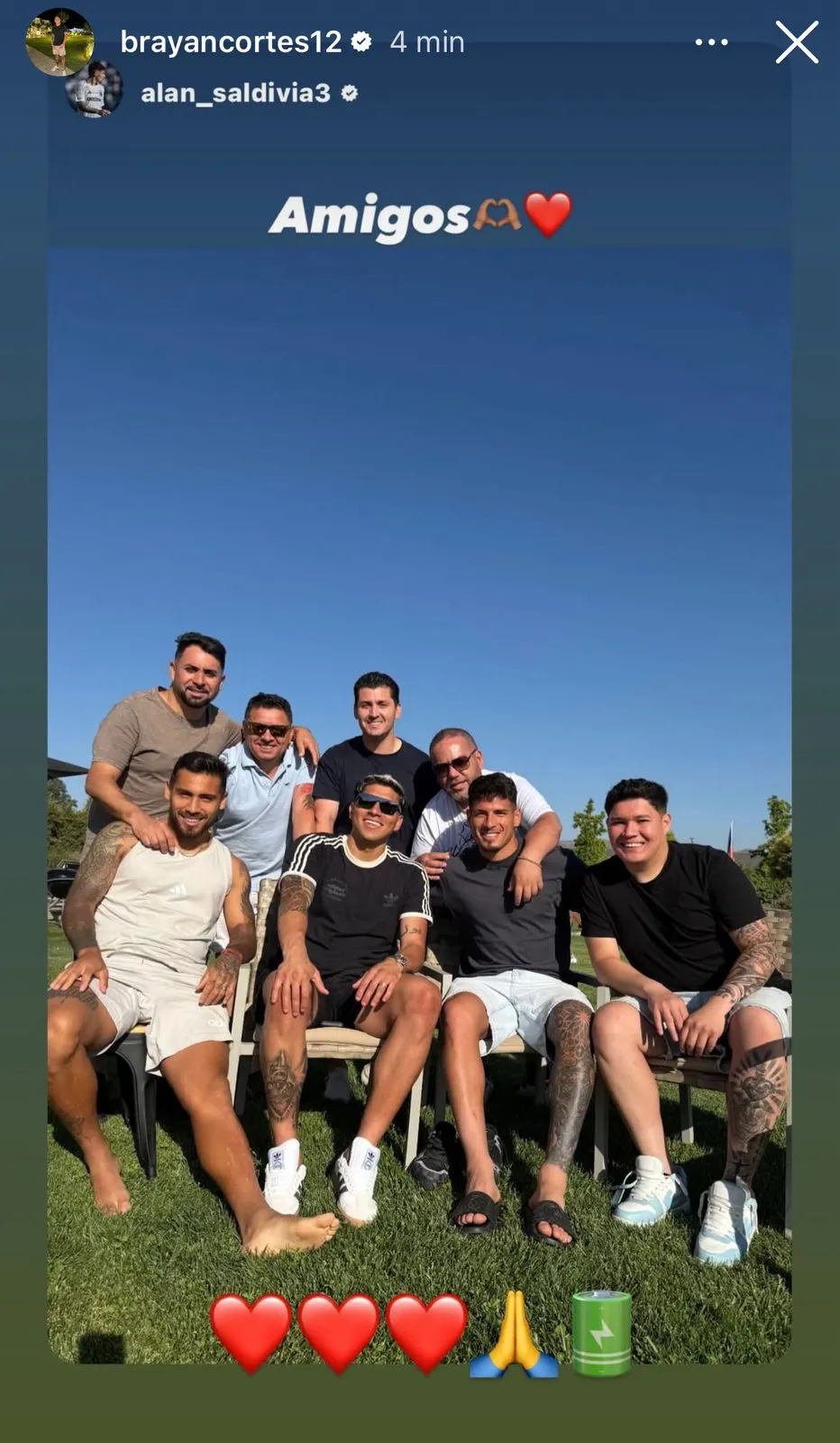 Captura de la historia de Instagram de Brayan Cortés.