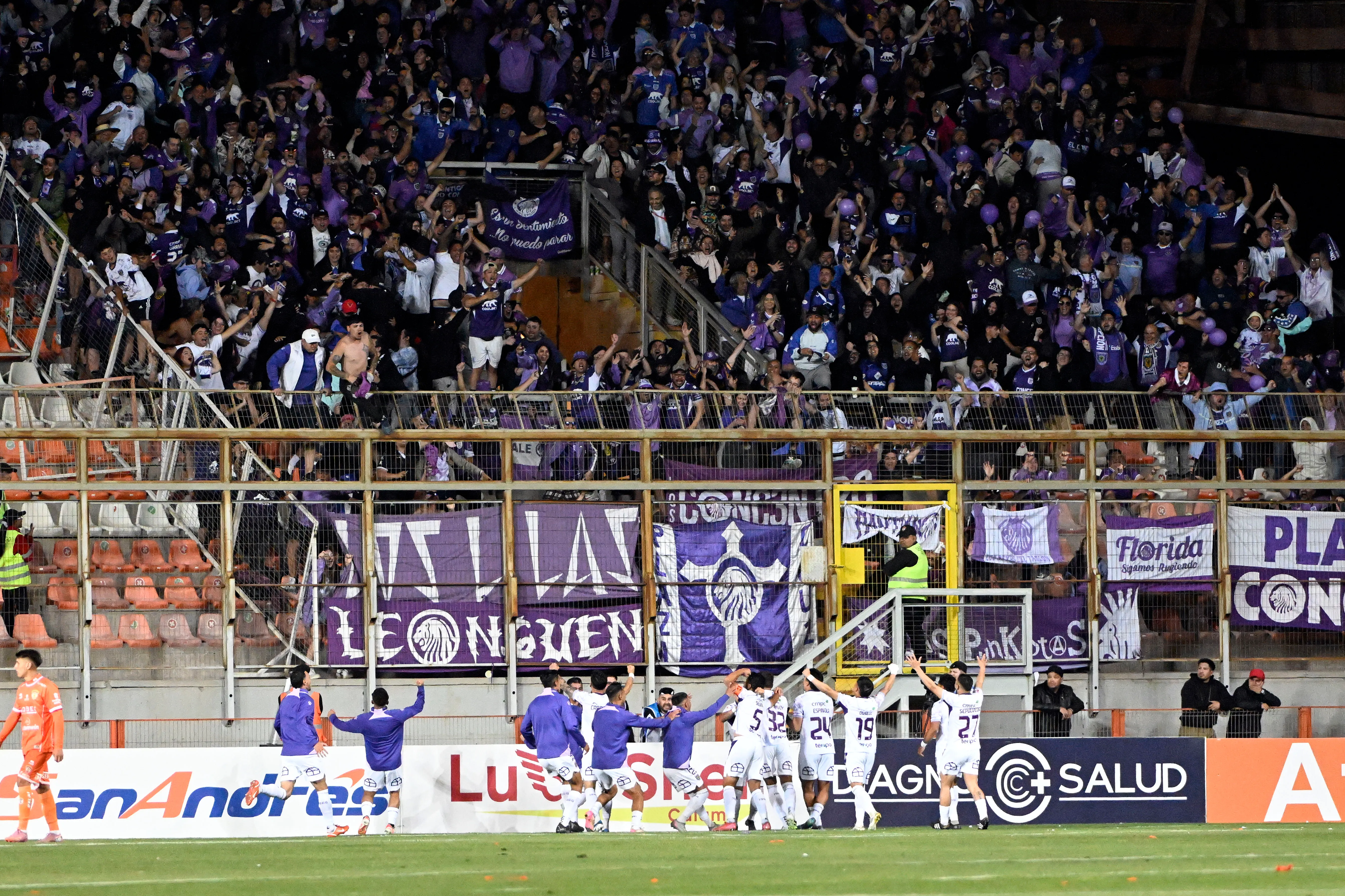La algarabía de los jugadores lilas | FOTO: Pedro Tapia/Photosport