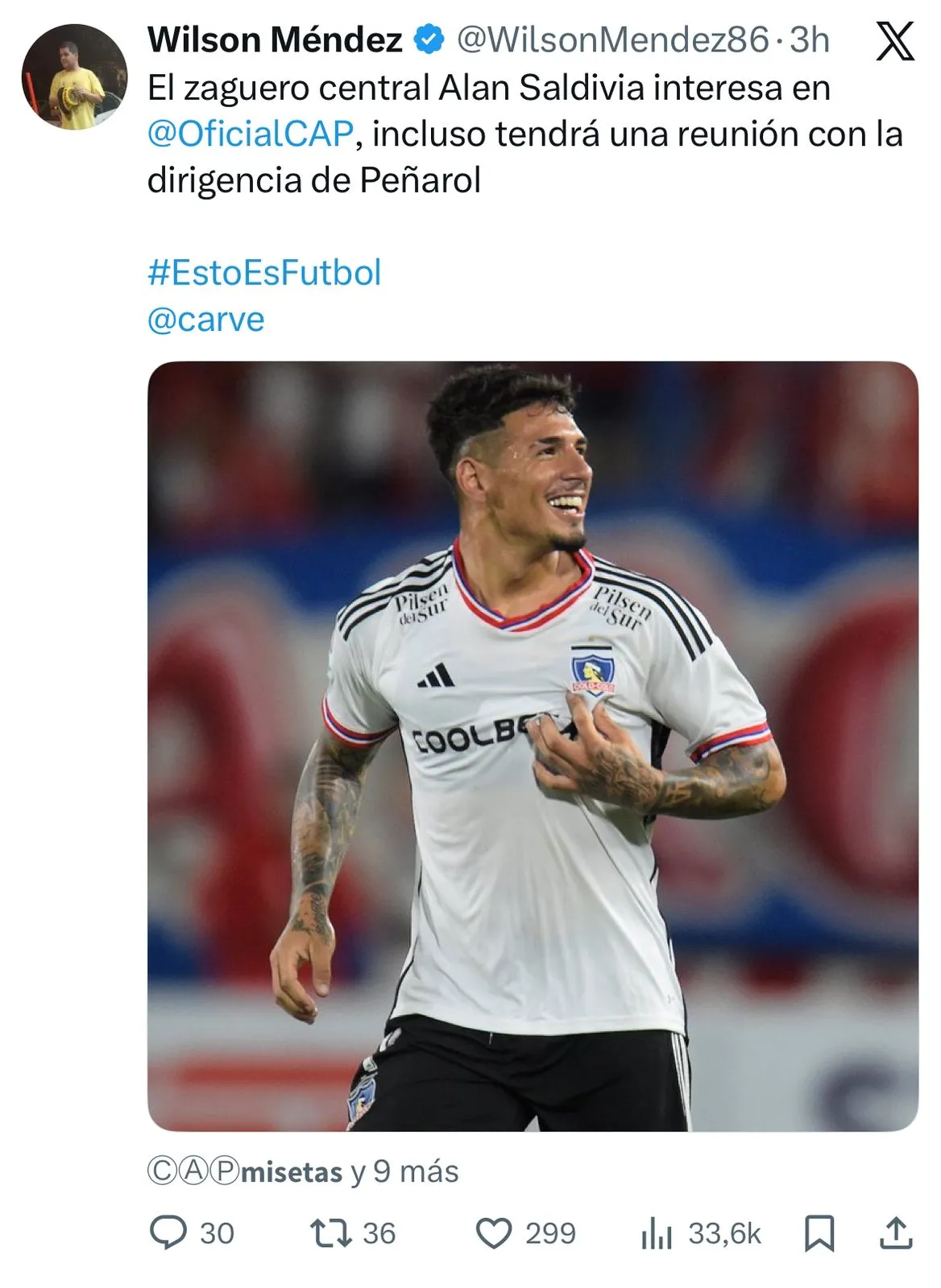 Captura de la publicación de Wilson Méndez en X.