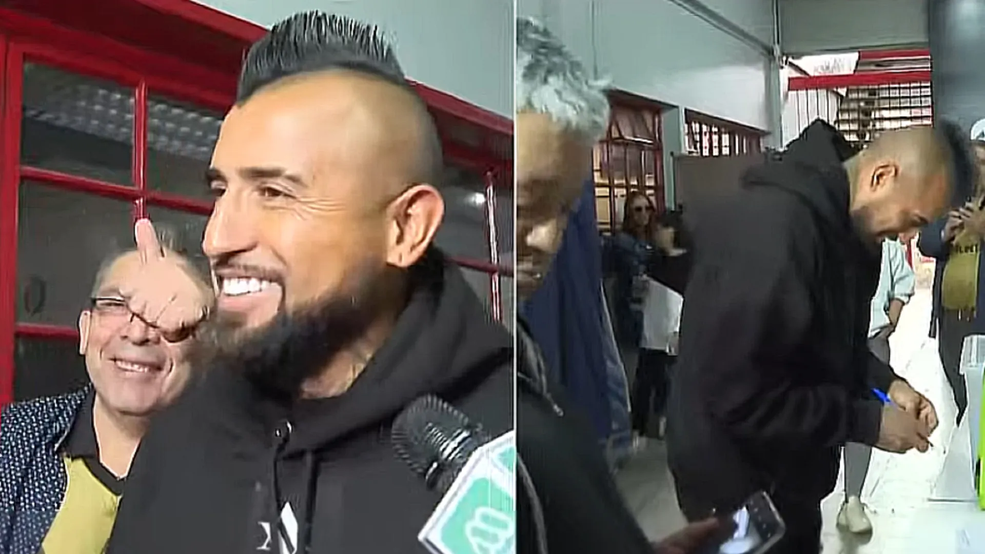 Arturo Vidal llegó a su local de votación donde dejó varias declaraciones de todo tipo, tanto del presente del país por las elecciones como de la actualidad de Colo Colo (Foto: Captura)