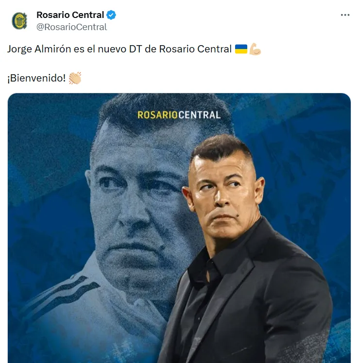 Jorge Almirón es presentado como nuevo DT de Rosario Central (Foto: Captura Rosario Central)