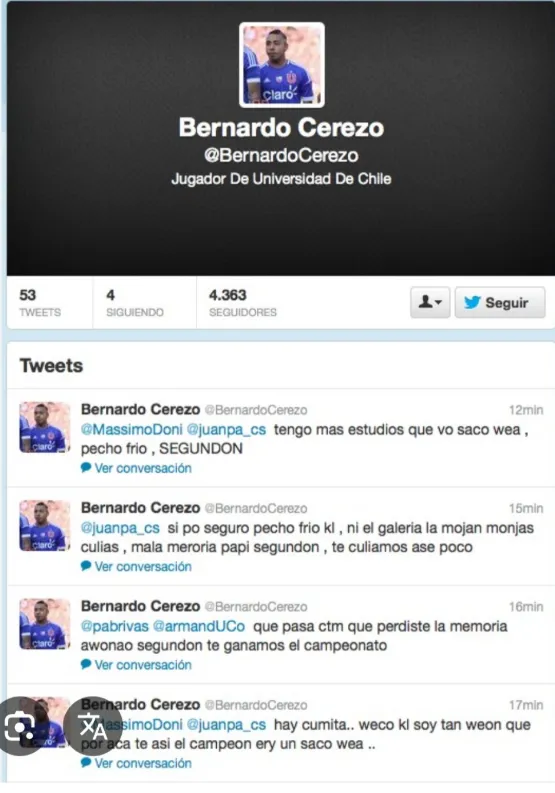 Los duros mensajes de Cerezo contra la UC | FOTO: Captura