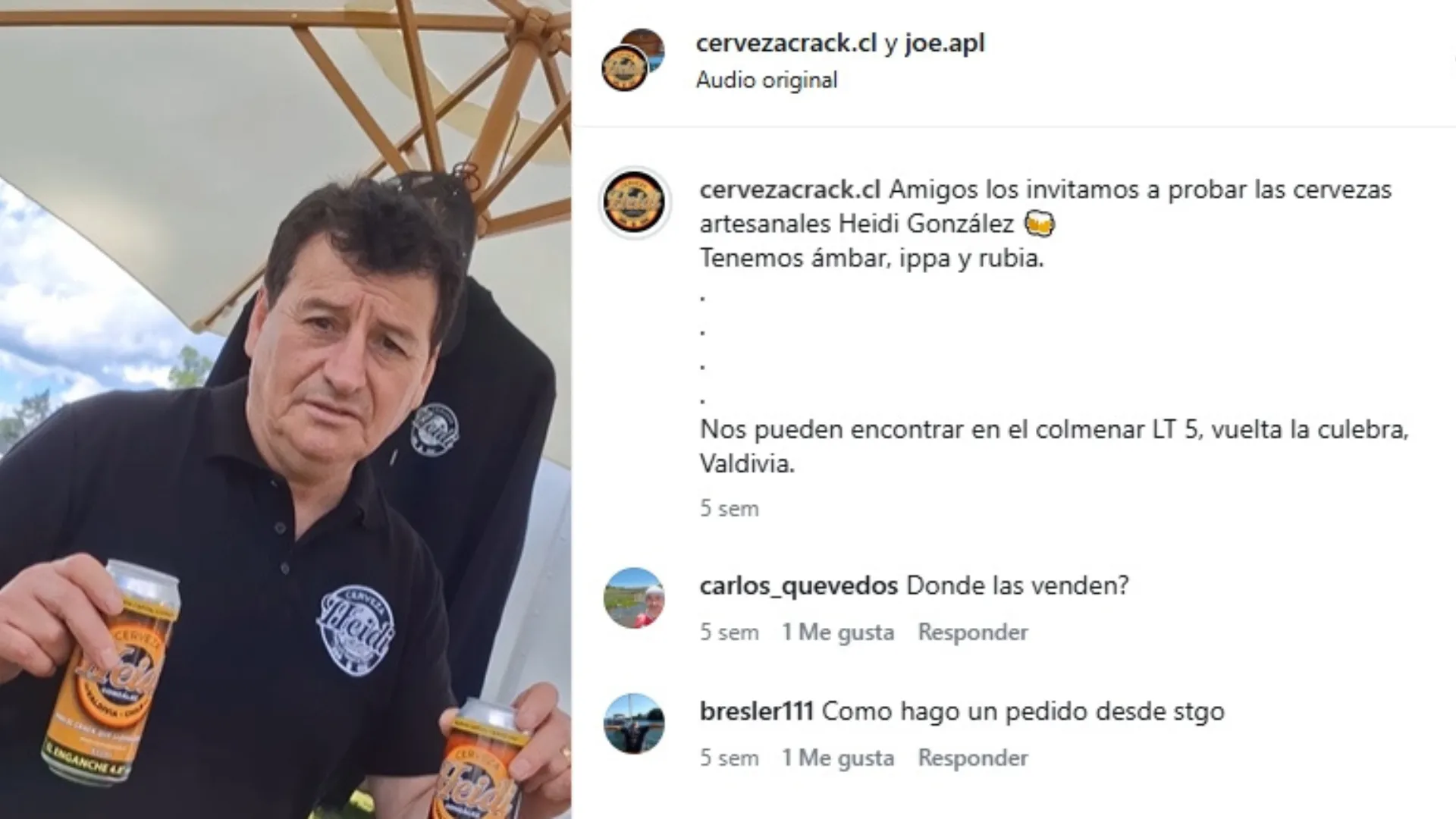 El propio histórico de Universidad de Chile promociona su marca de cerveza. (Foto: @cervezaelcrack.cl)