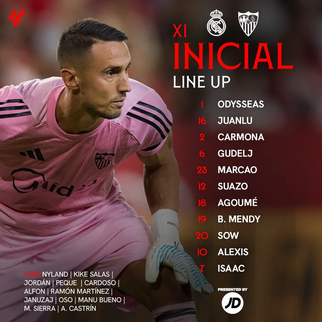 Alexis Sánchez y Gabriel Suazo son titulares en la visita del Sevilla al Real Madrid.