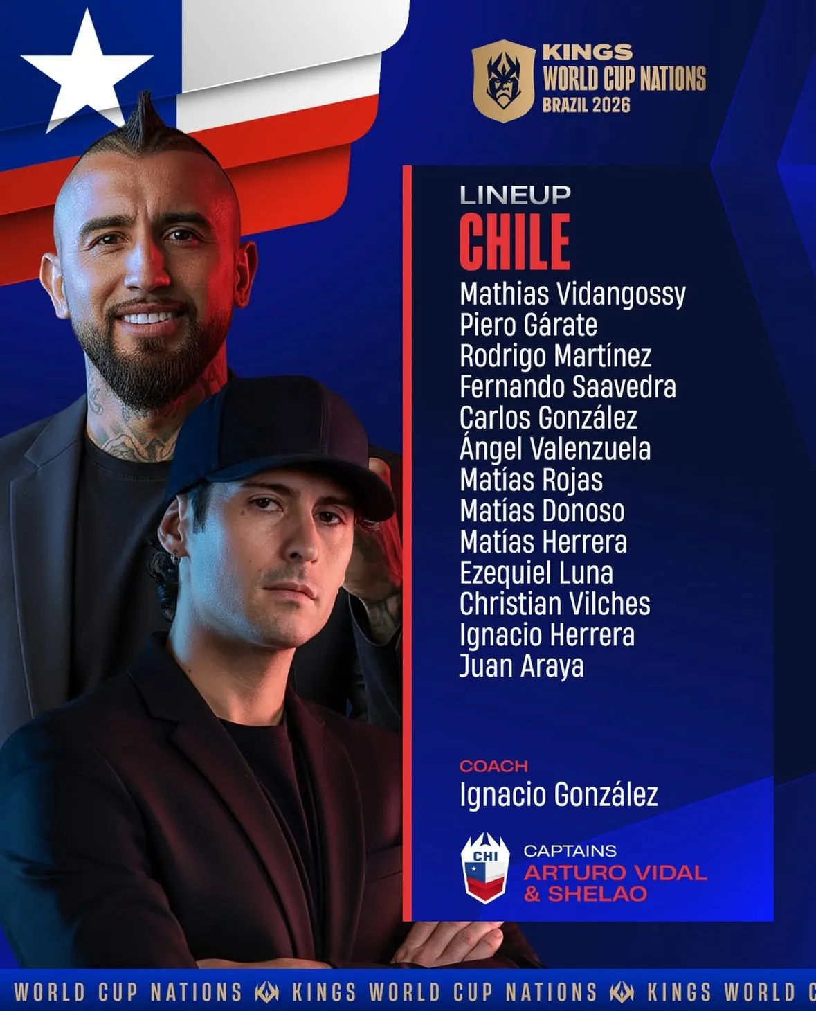 Esta es la nómina de Chile para la Kings World Cup Nations.