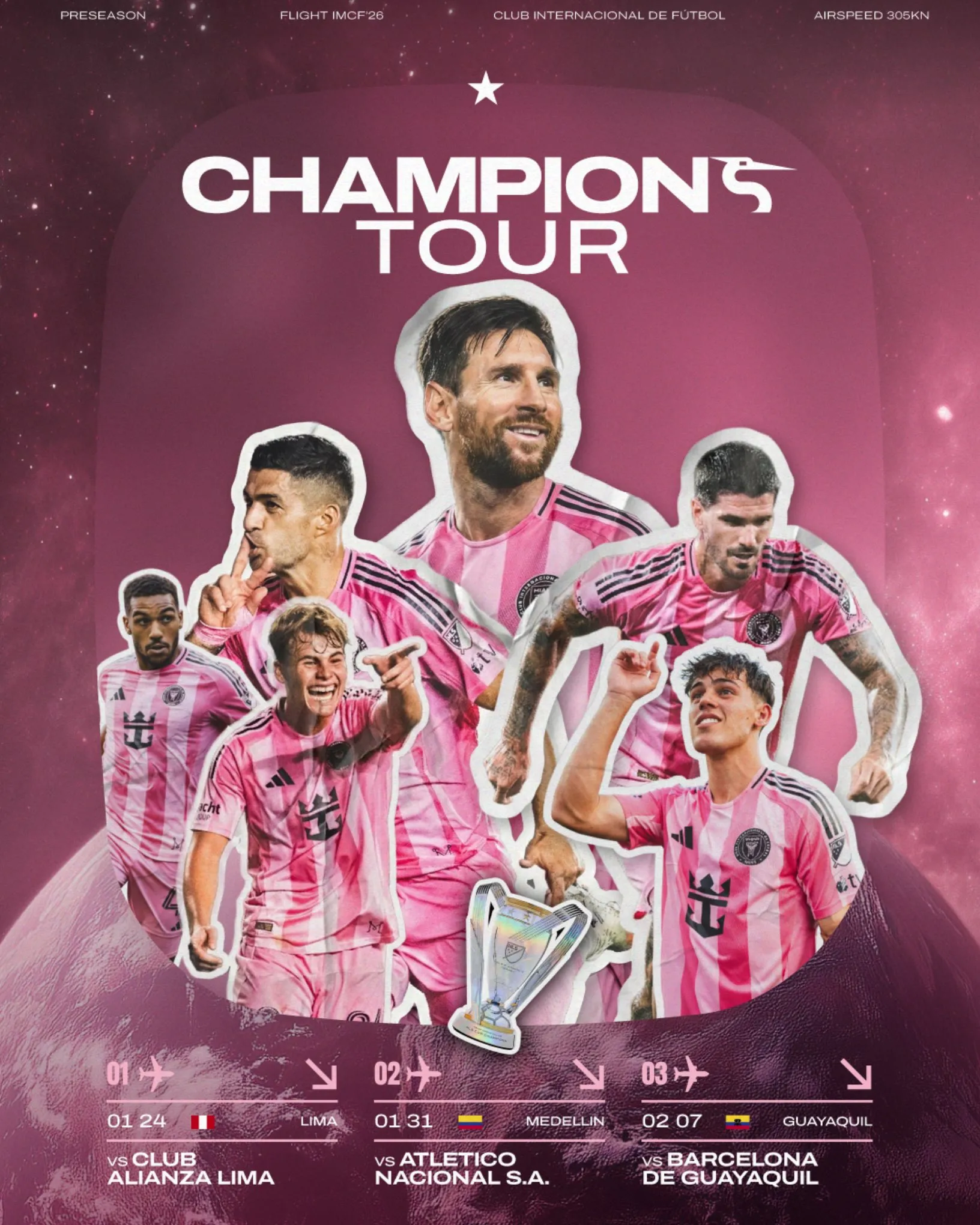 Esta es la cartelera de los amistosos del Inter Miami en Sudamérica.