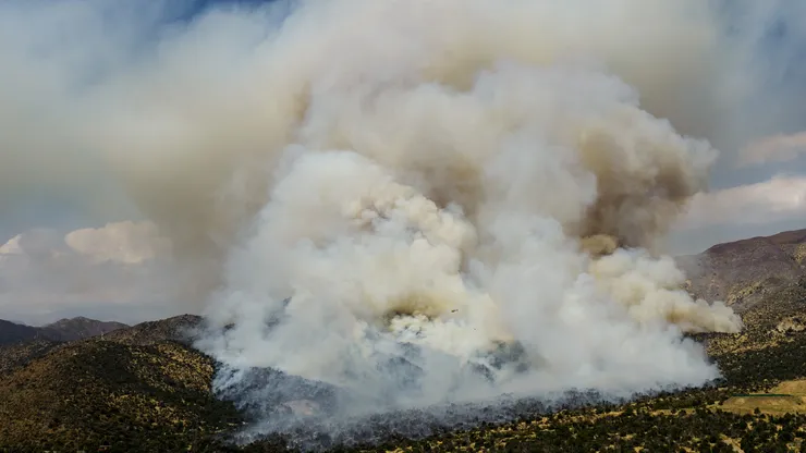 Incendio forestal en Las Condes pone en peligro el Claro Arena (Foto: Javier Torres/Aton Chile)