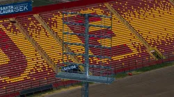 Preocupante imagen del estadio Santa Laura.