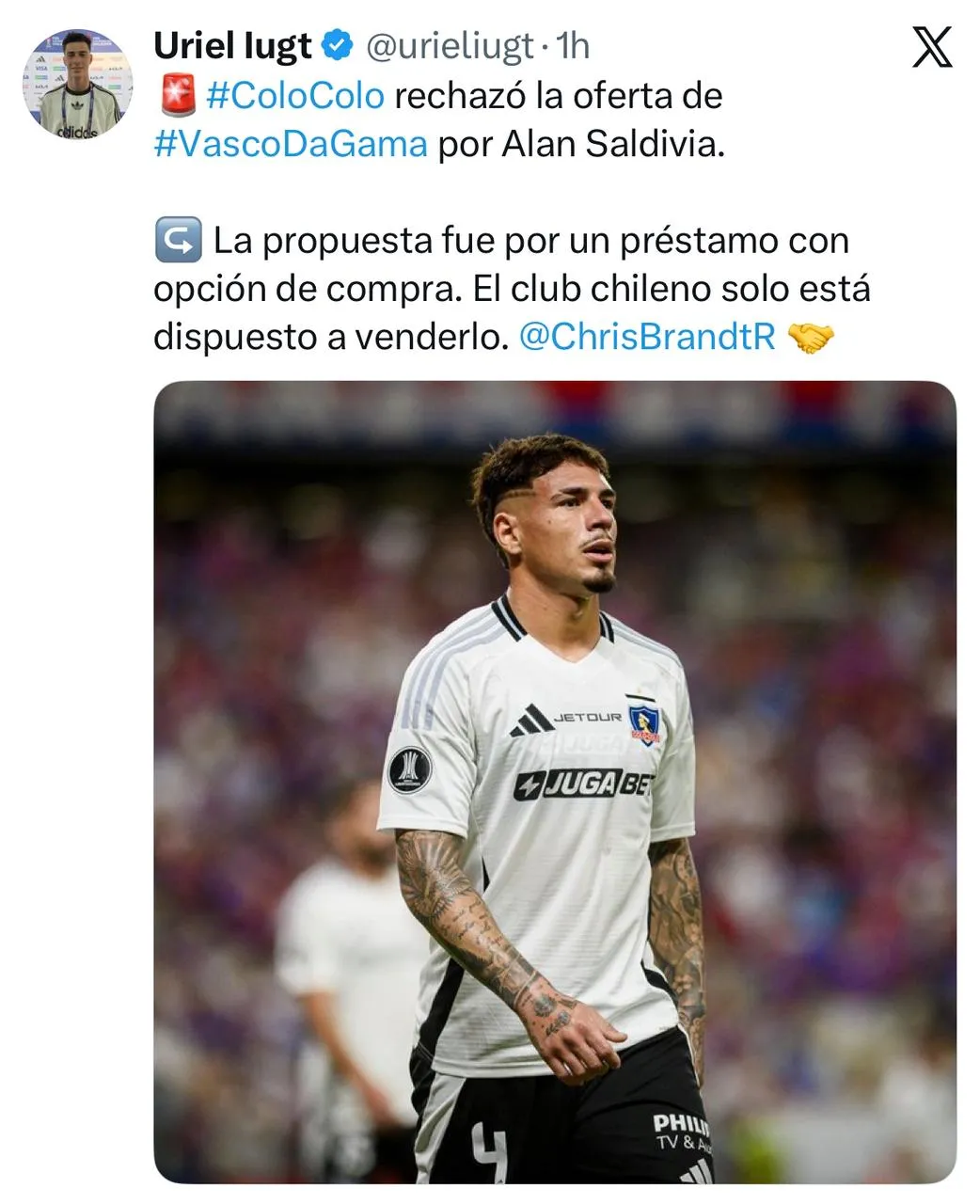 Captura de la publicación de Uriel Iugt en X.