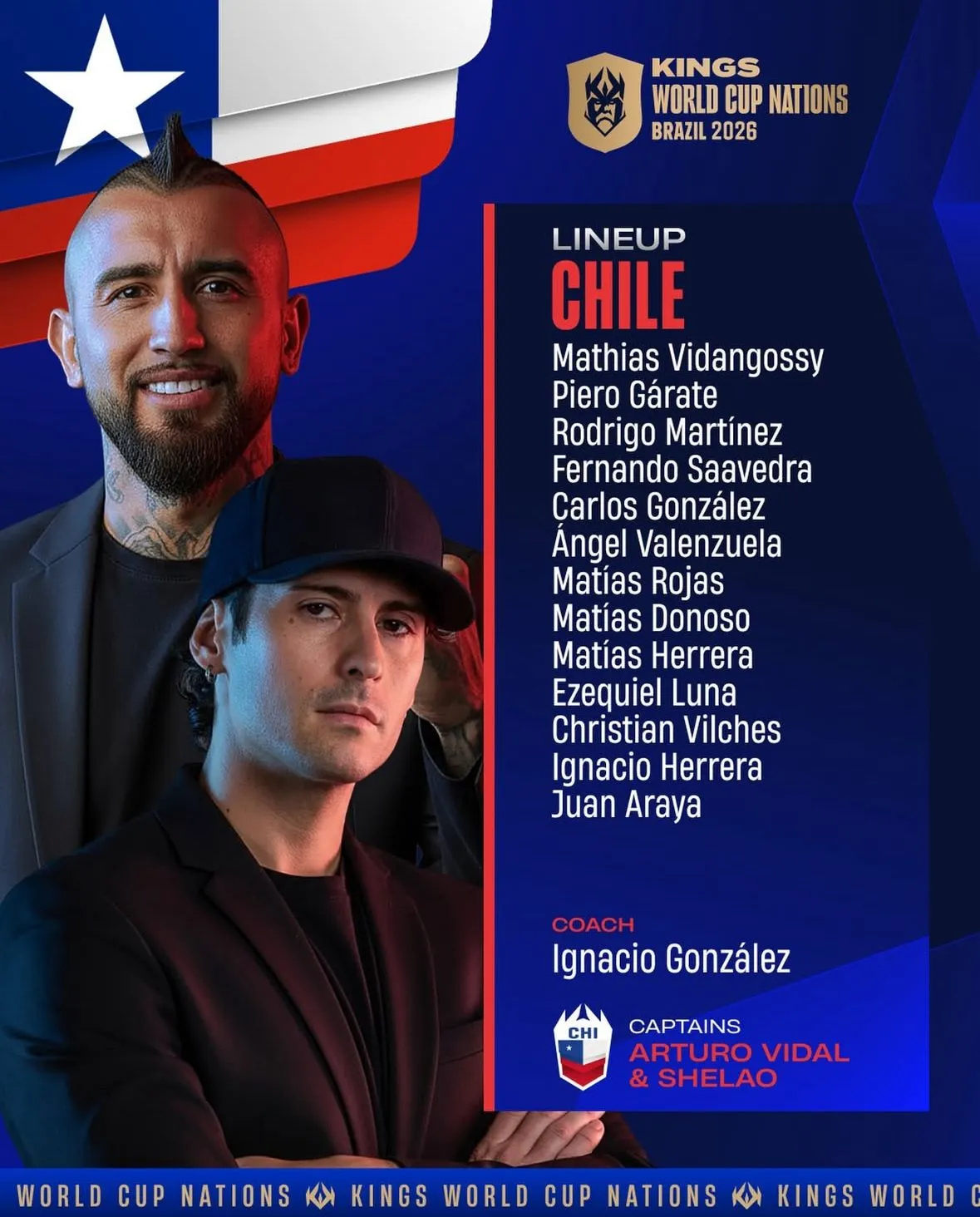 Esta es la nómina de Chile para el Mundial de la Kings League.