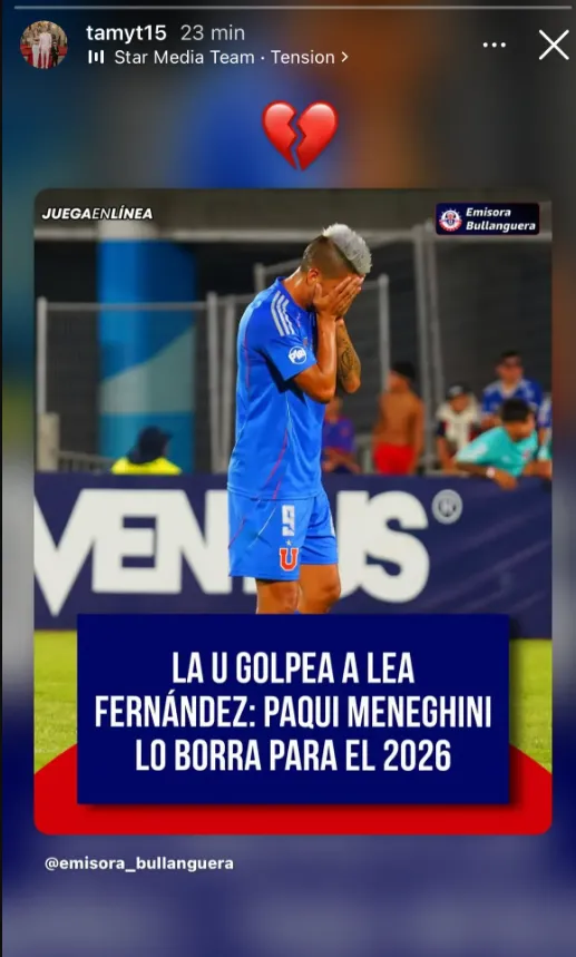 El emoji que compartió la mujer de Leandro Fernández | FOTO: Captura