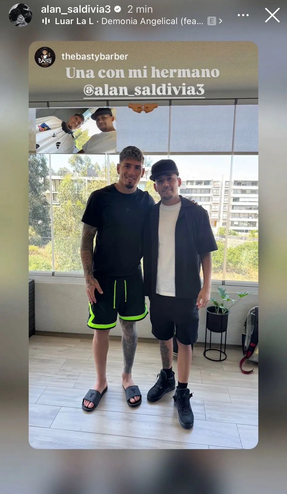 Captura de la historia de Instagram de Alan Saldivia.