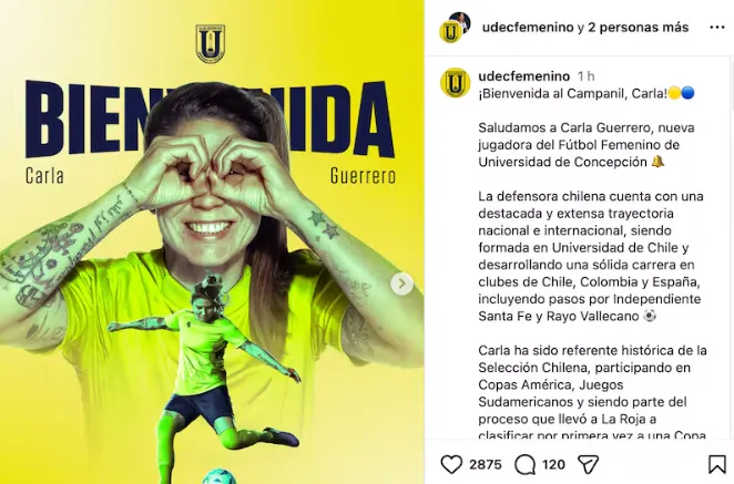 El anuncio de la llegada de Carla Guerrero al Campanil | FOTO: Instagram