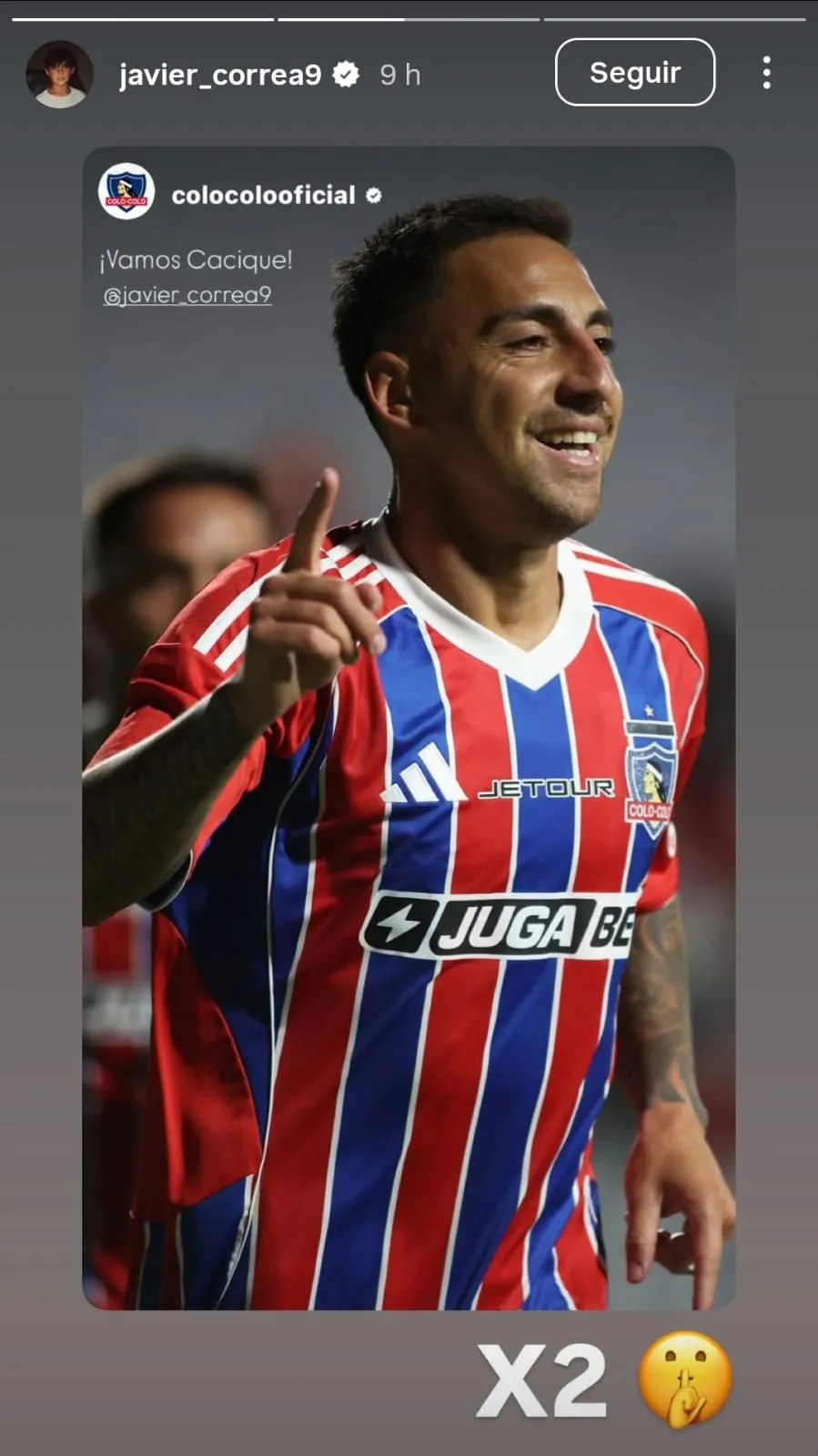 La publicación de Correa. | Foto: Instagram