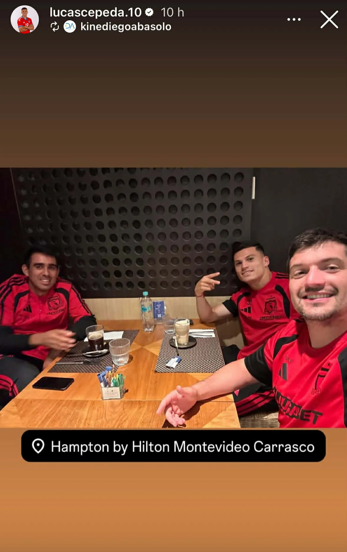 Captura de la historia de Instagram de Lucas Cepeda.