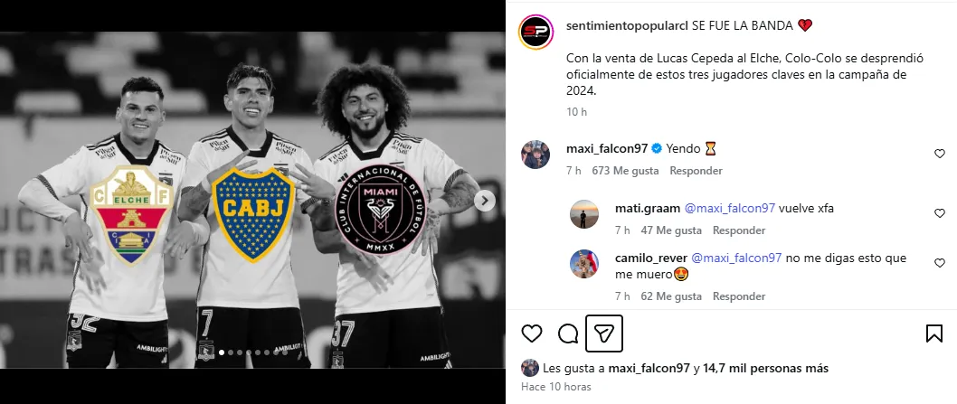 ¿Vuelve Peluca a Colo Colo? | Foto: Instagram