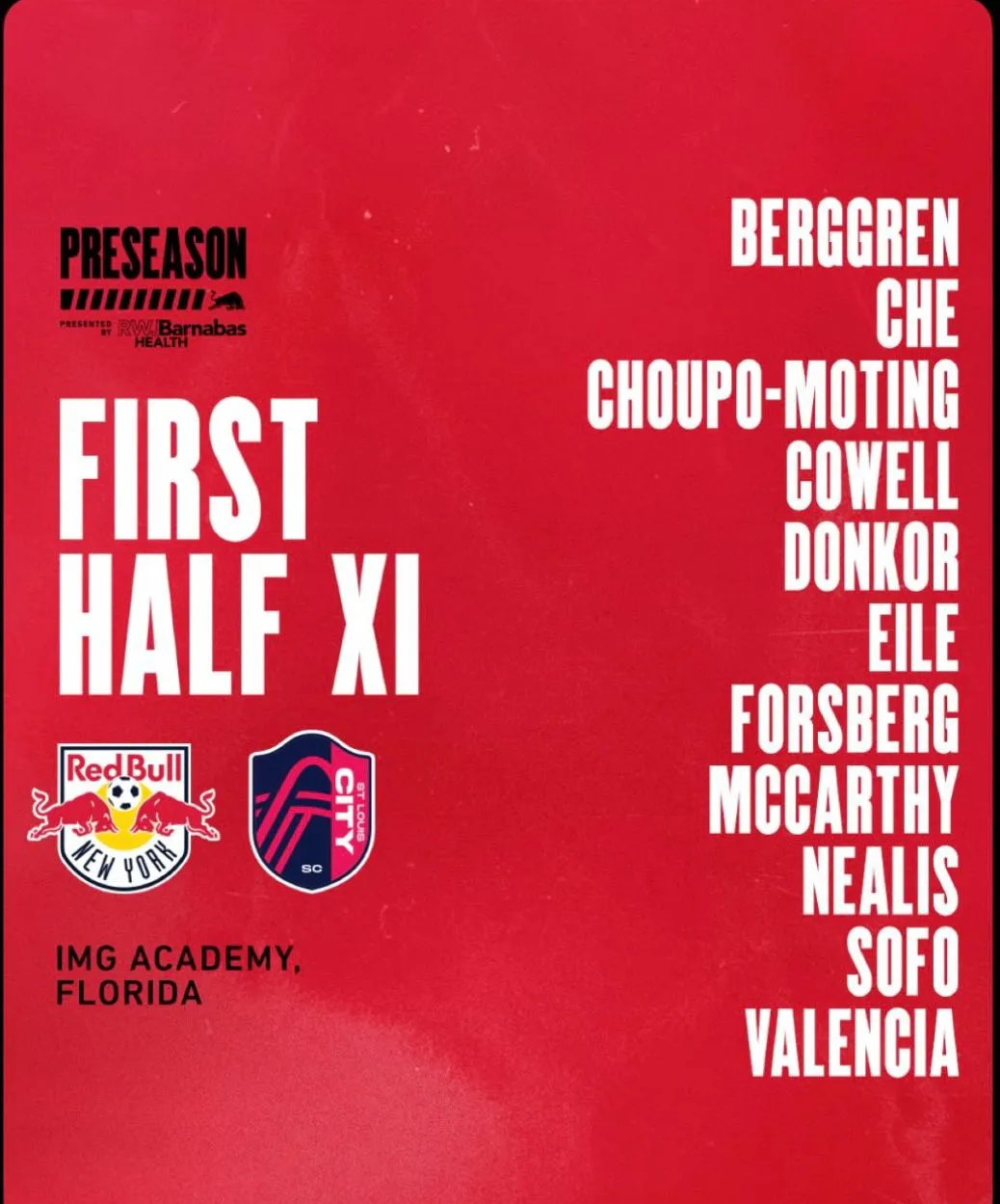 La primera formación del NY Red Bull