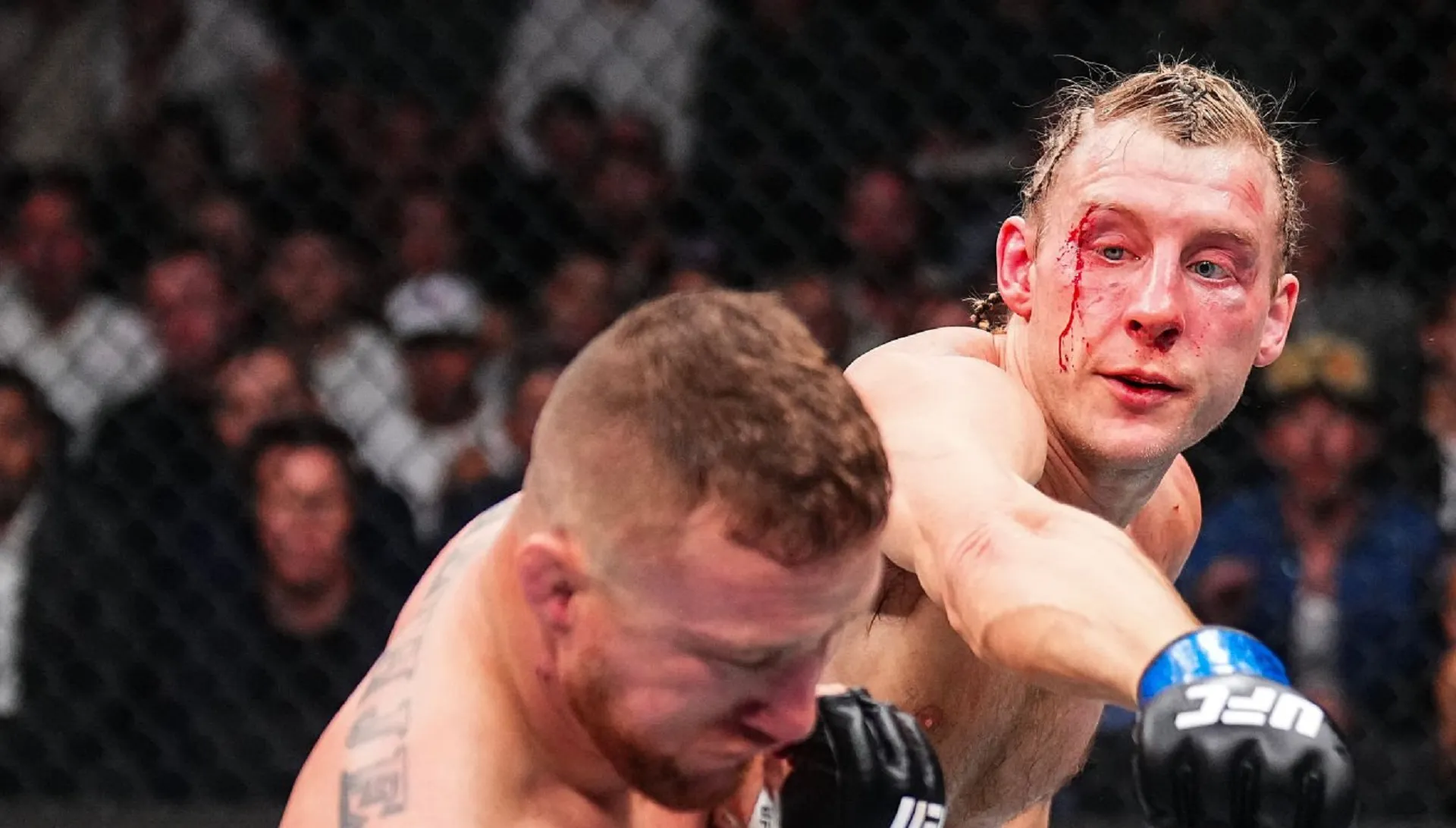 Paddy batalló pero no pudo ante el gran veterano Justin Gaethje (Photo by Chris Unger/Zuffa LLC)