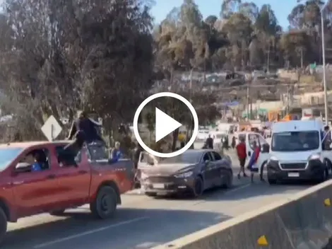 Indignante: captan violenta pelea entre barristas de la U y Colo Colo en Lirquén