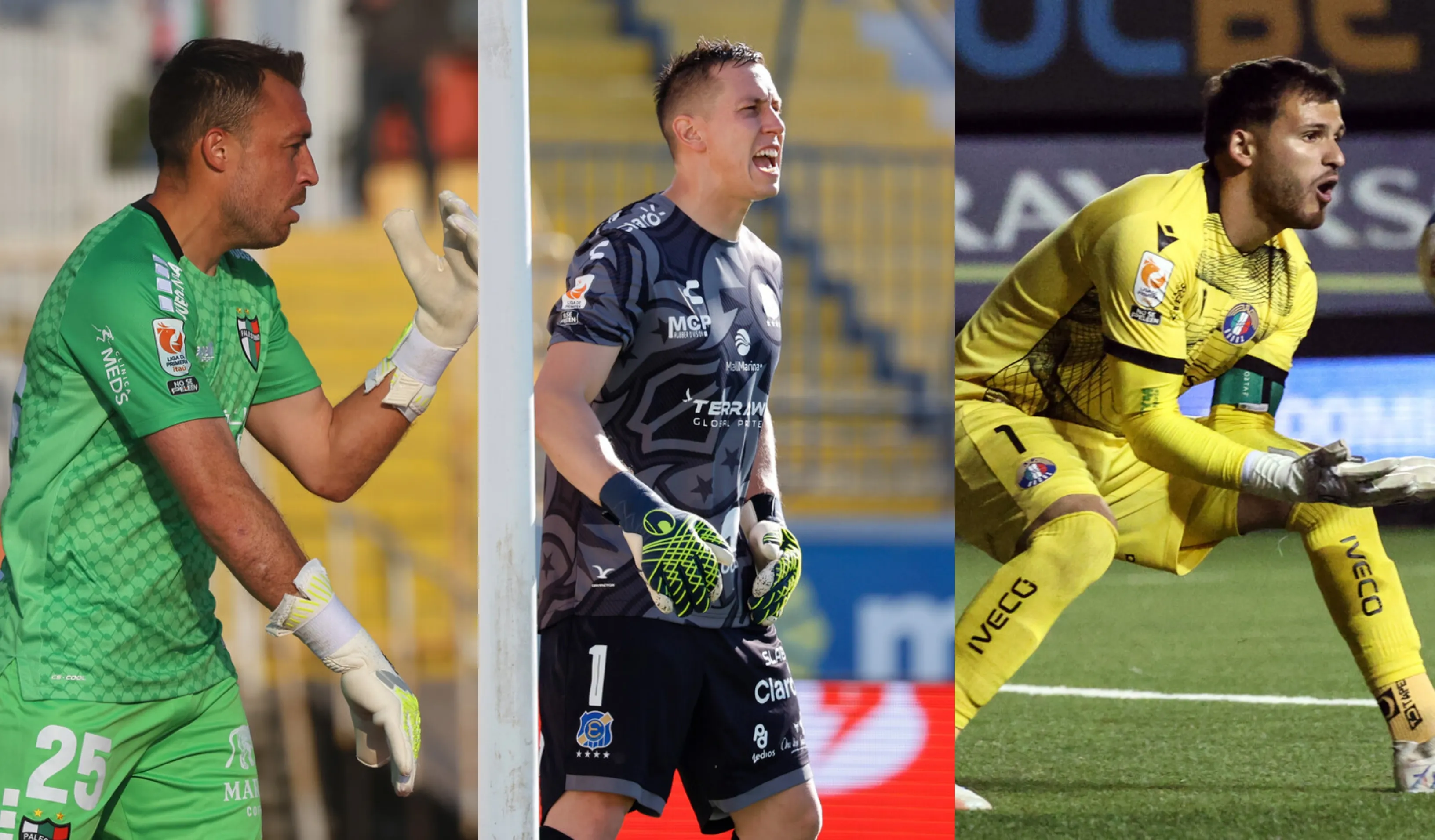 Sebastián Pérez, Ignacio González y Tomás Ahumada. Uno de ellos podría ser el nuevo arquero de Colo Colo y competir el puesto con Fernando De Paul (Foto: Photosport)