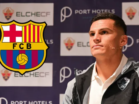 Cepeda en su primera conferencia en Elche encara sin miedo al Barcelona: "ojalá marcar"