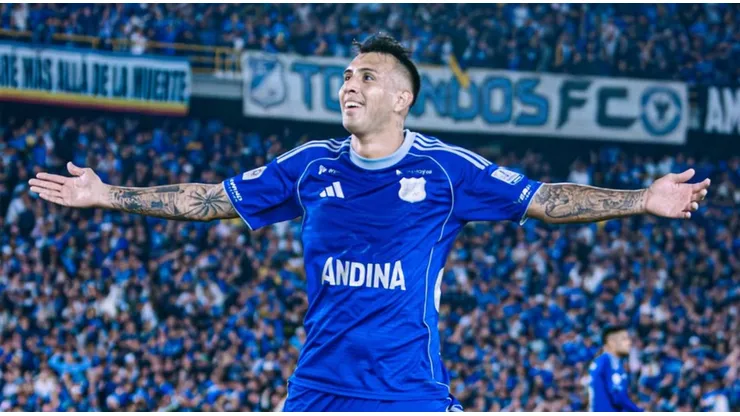 El ex U. de Chile celebra un nuevo tanto en Millonarios