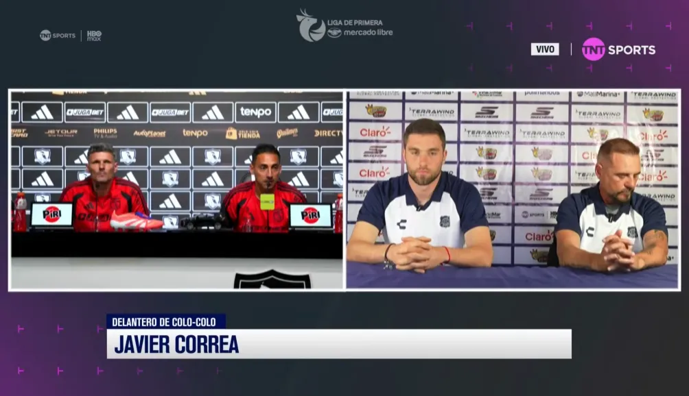 Así fue el nuevo formato de conferencia de prensa con dos equipos. (Foto: Captura)