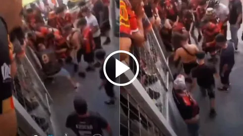 Un hincha infiltrado desataría un gran riña entre los barristas locales.
