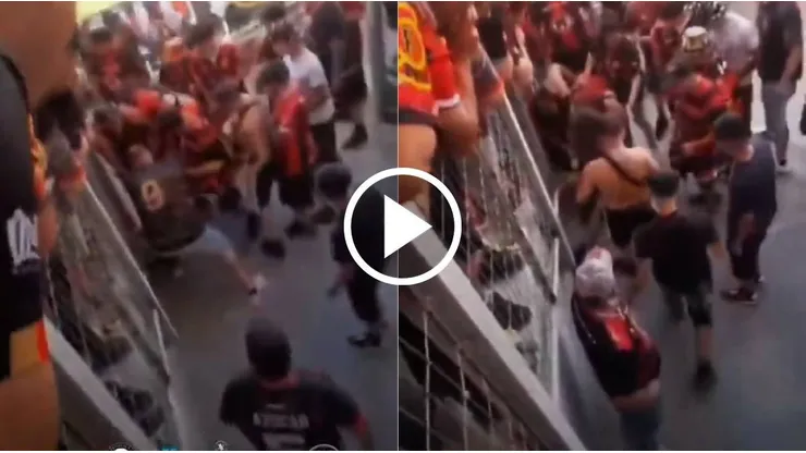Un hincha infiltrado desataría un gran riña entre los barristas locales.