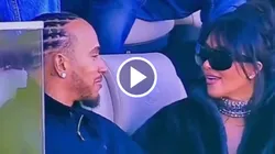 Lewis Hamilton y Kim Kardashian en el Super Bowl LX (Foto: Captura)