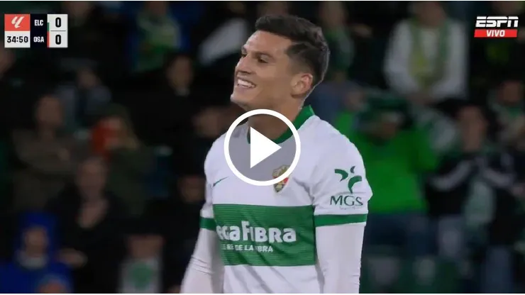 Lucas Cepeda estuvo cerca de su primer gol en España. (Foto: Captura)