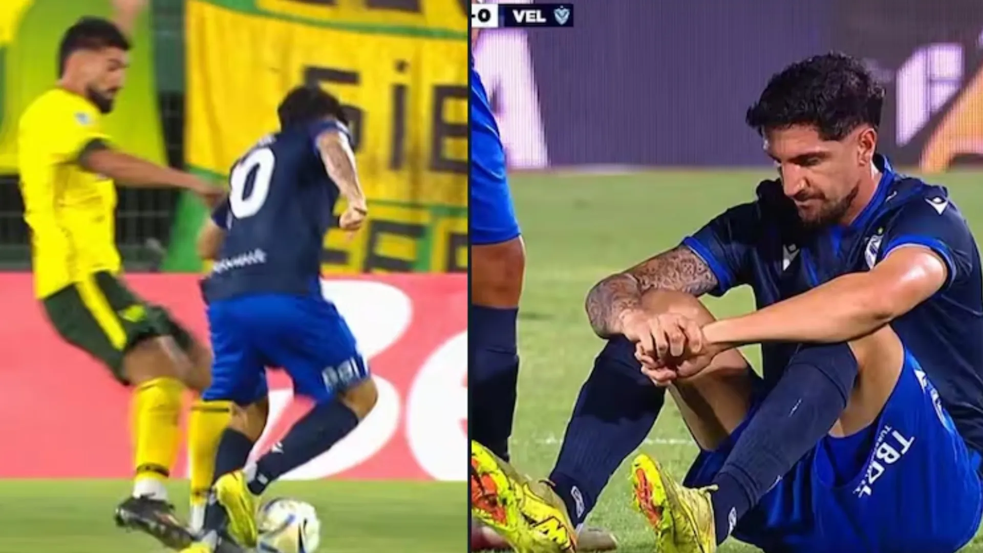 A los 20 minutos de juego, el volante chileno Diego Valdés debió abandonar el campo de juego | FOTOS: Captura