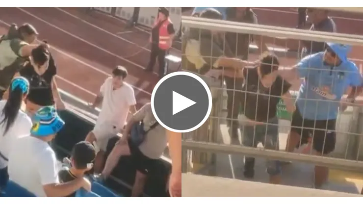 Los Celestes no tuvieron piedad con los hinchas albos y los sacaron a golpes.