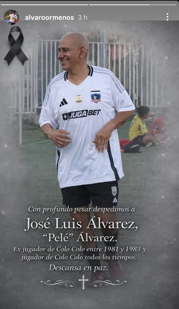 Álvaro Ormeño dedica emotivas palabras a José Luis “Pelé” Álvarez.